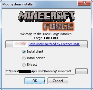 minecraft forge install